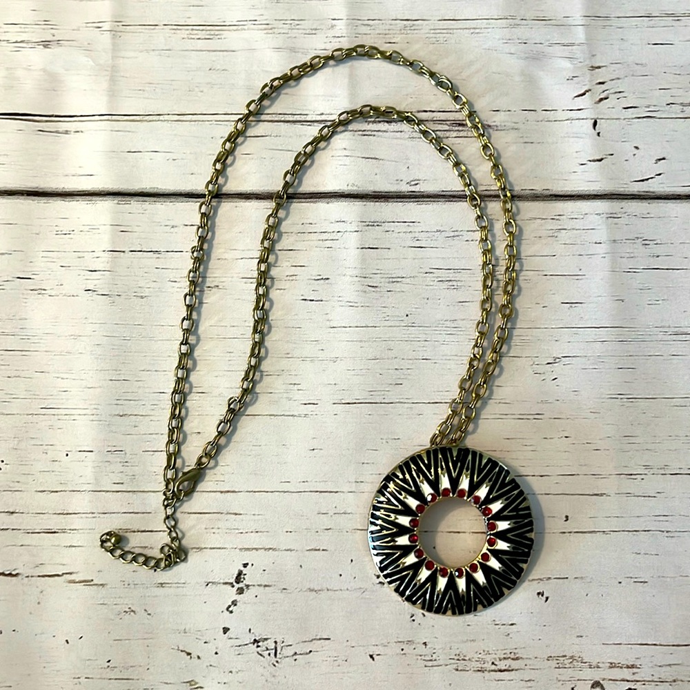 Statement necklace, Red and Gold